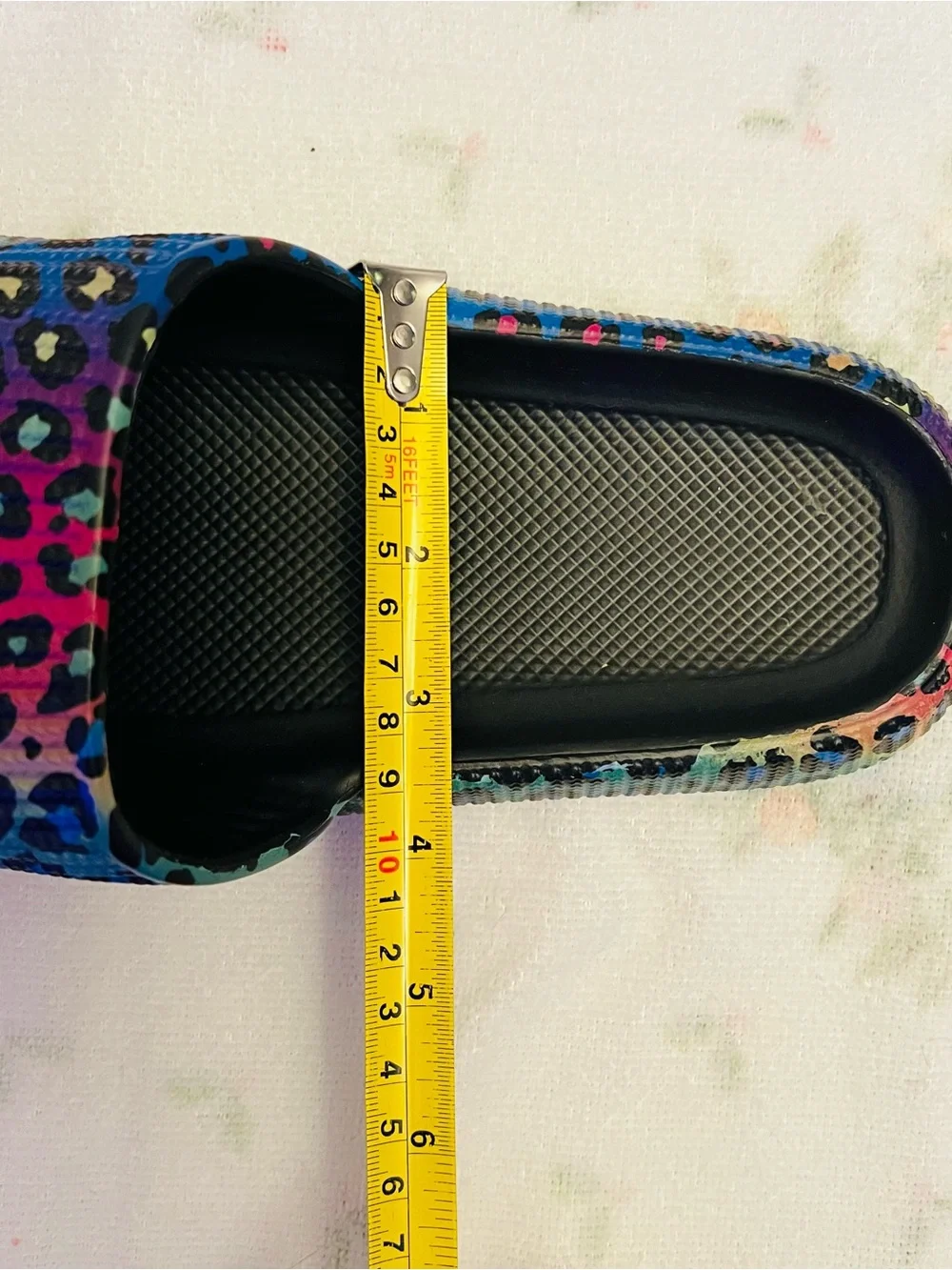Ladies Black Rainbow Leopard Print Sandals